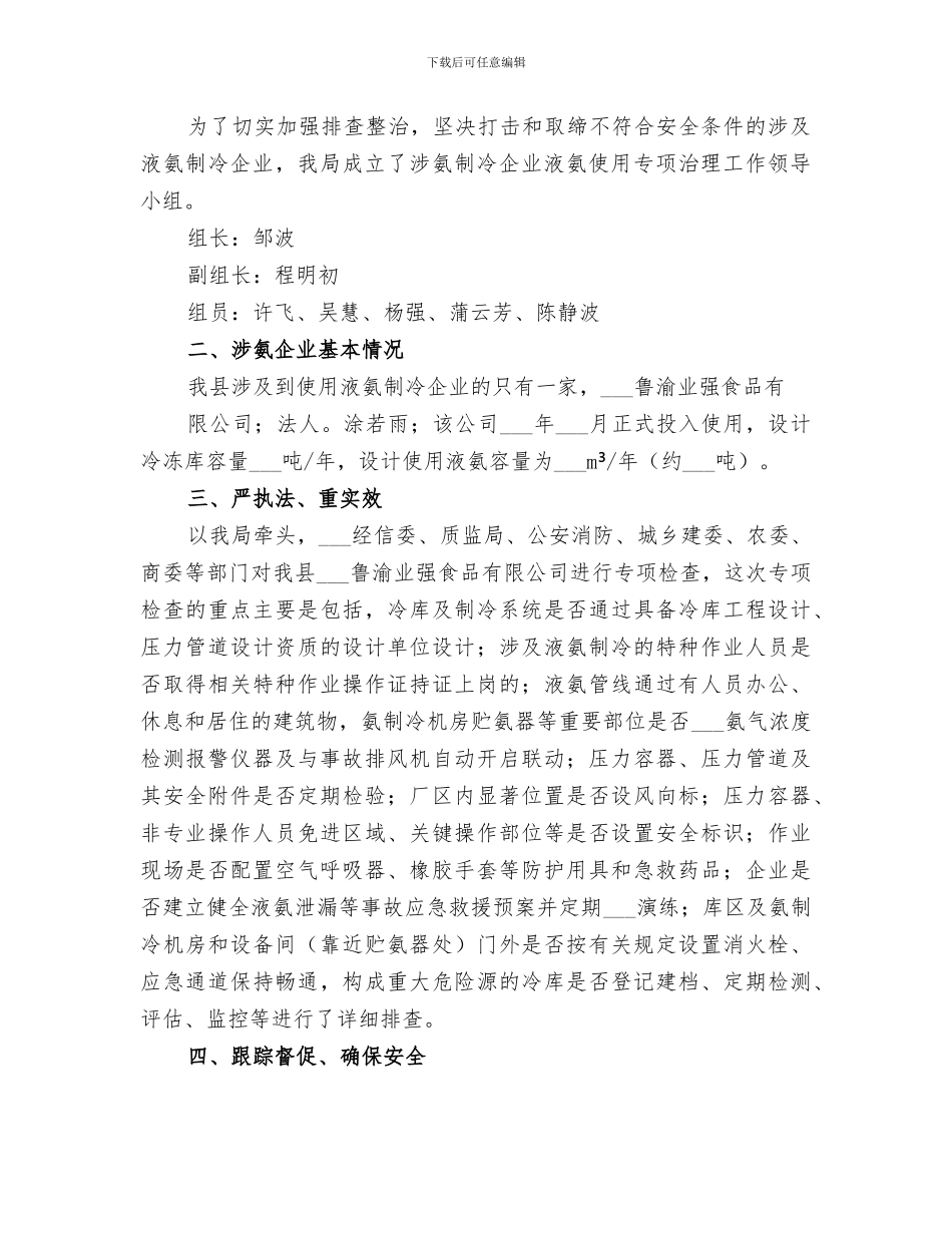 2024年涉氨制冷企业专项检查的总结_第3页