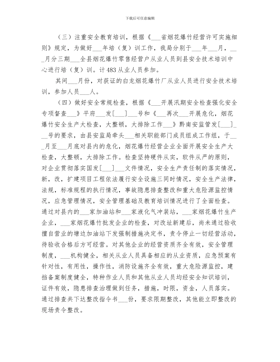 2024年烟花爆竹安全生产整治工作总结_第3页