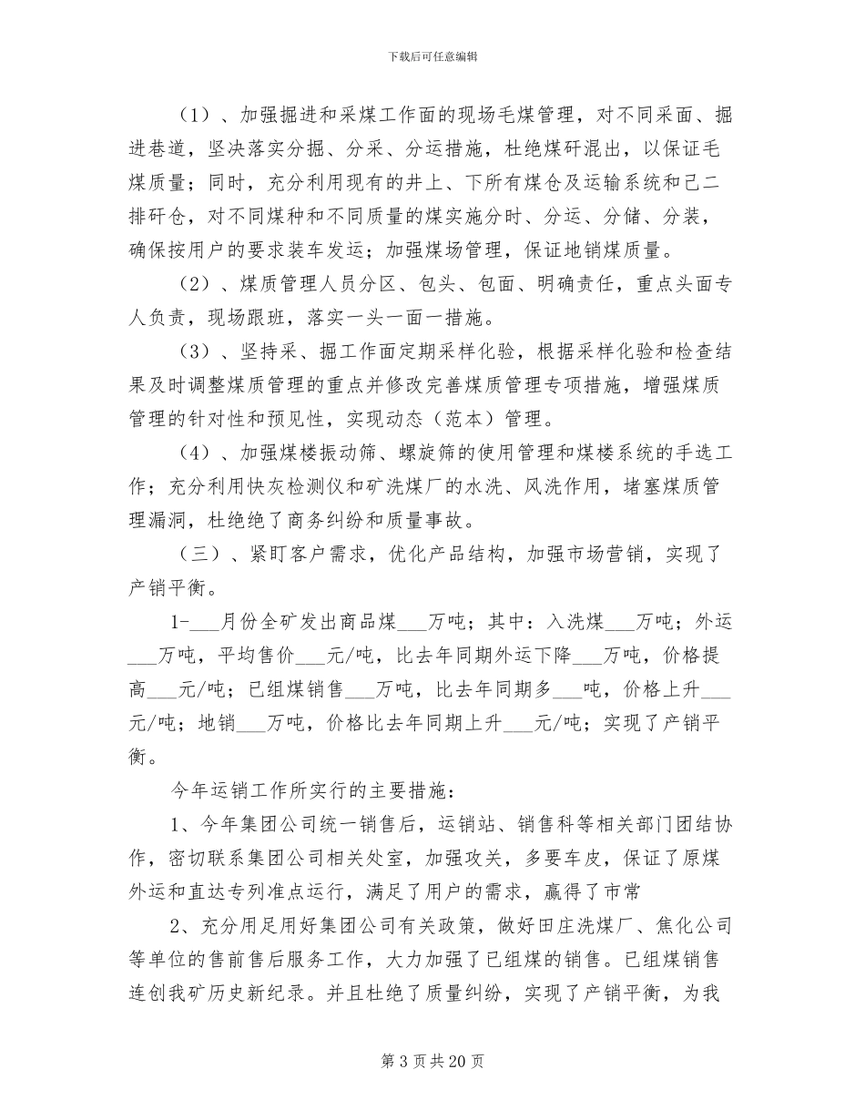 2024年煤矿经营管理年终总结_第3页
