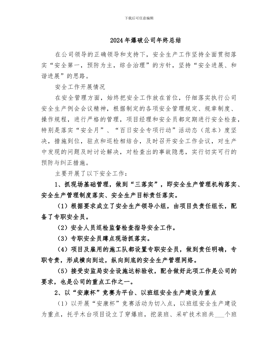 2024年爆破公司年终总结_第1页