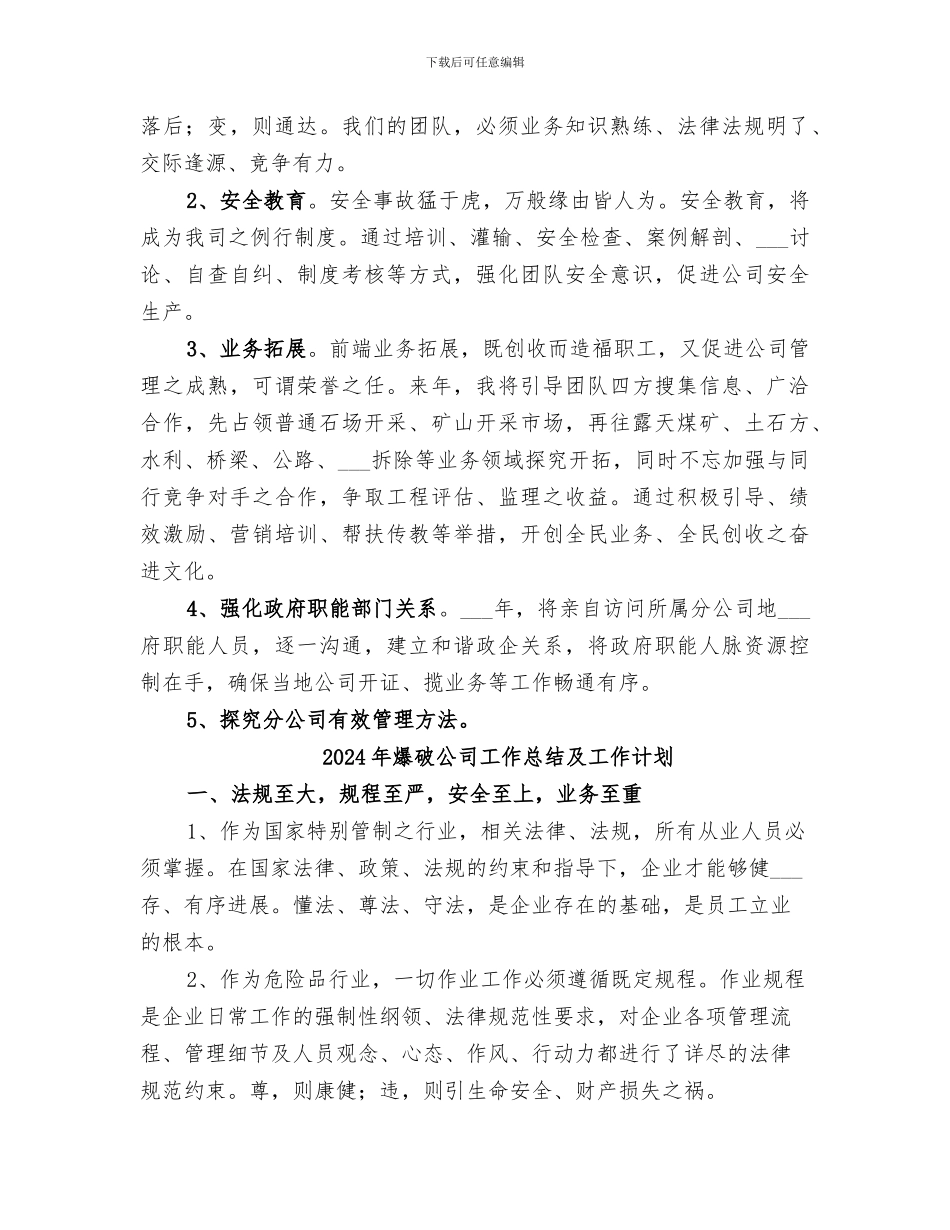 2024年爆破公司工作总结_第2页