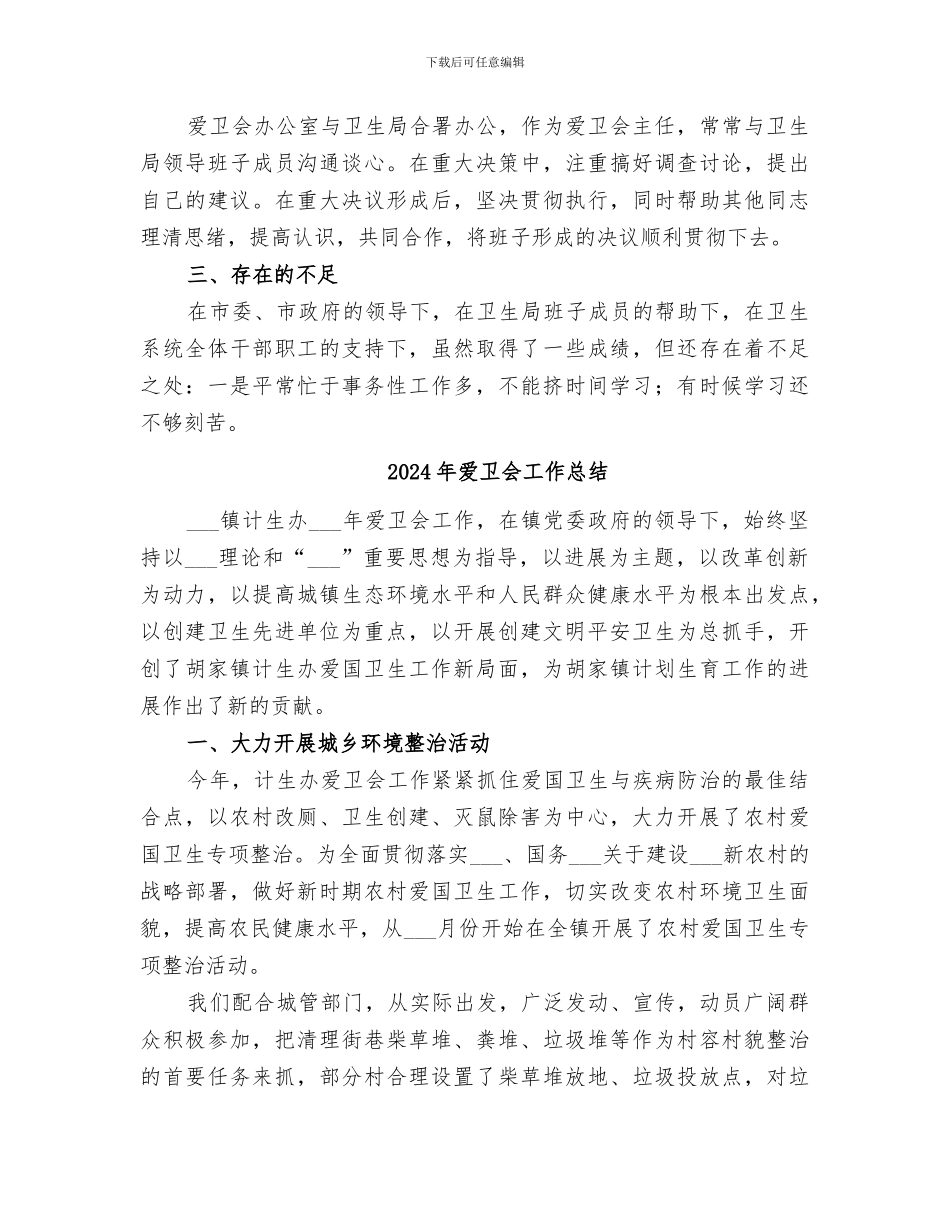 2024年爱卫会主任总结范本_第3页