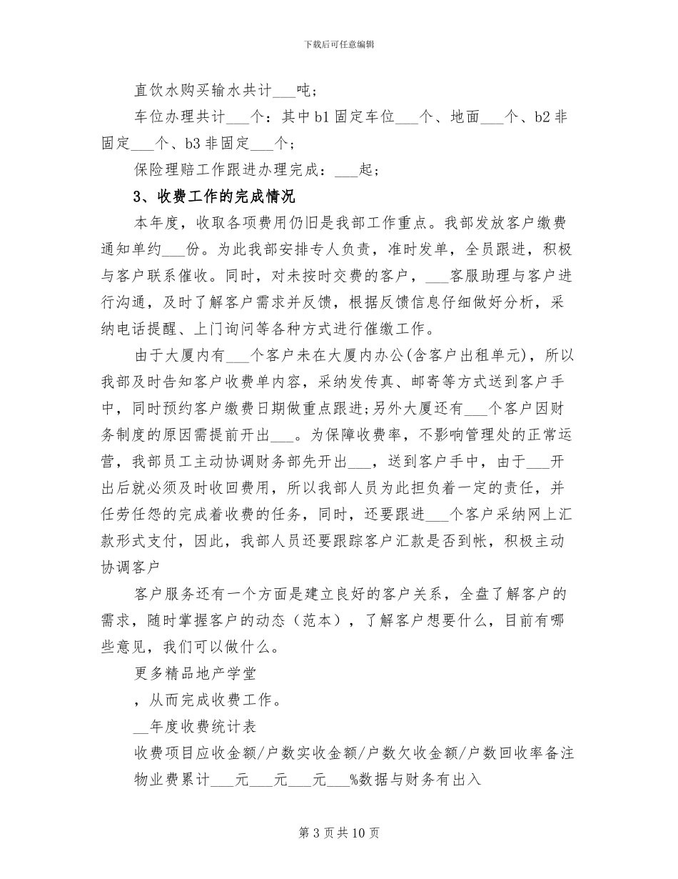 2024年物业公司客服经理年终工作总结_第3页