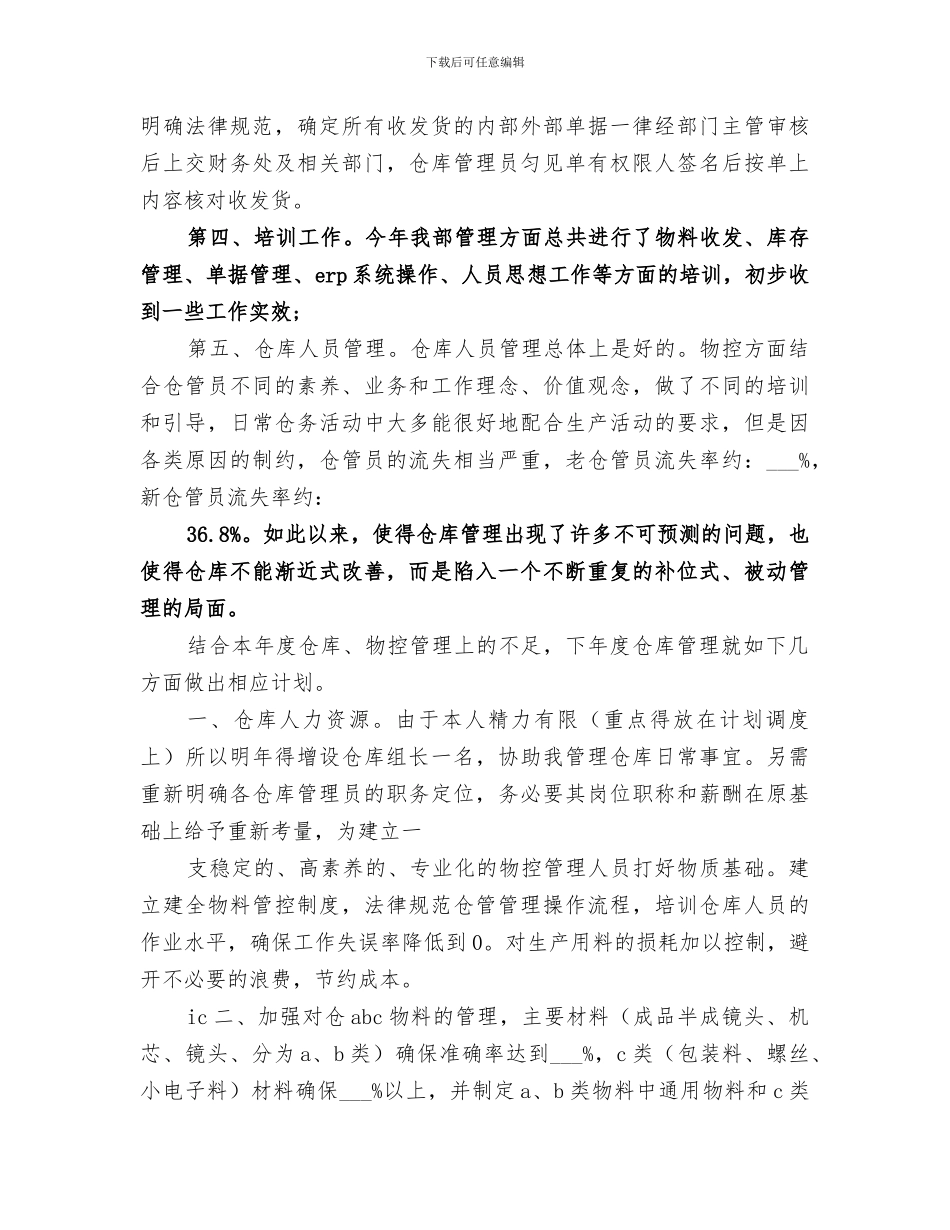 2024年物控部年度工作总结范文_第3页