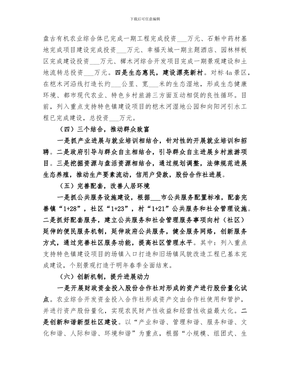 2024年特色镇建设工作总结_第3页