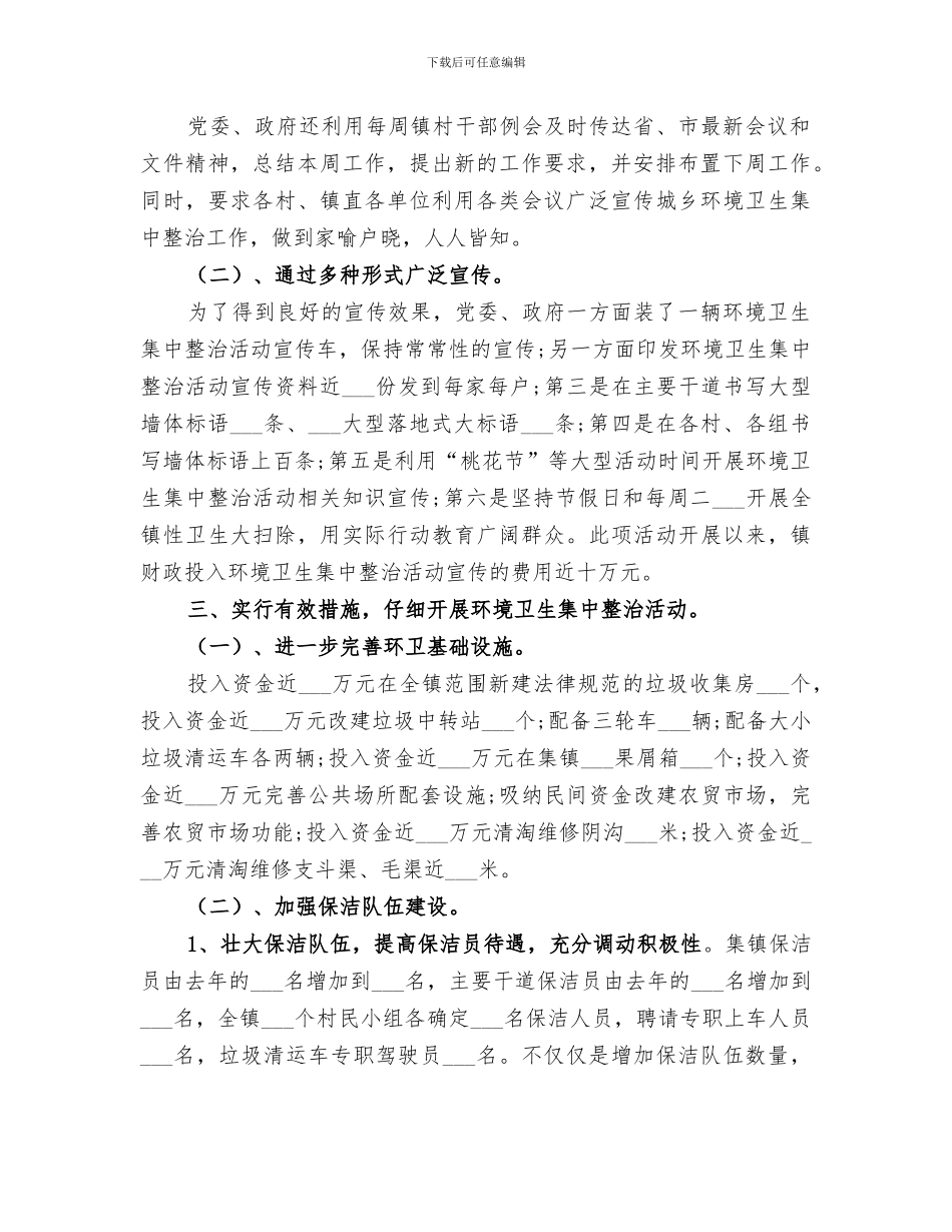 2024年环境卫生集中整治总结_第2页