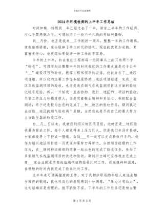 2024年环境检测的上半年工作总结