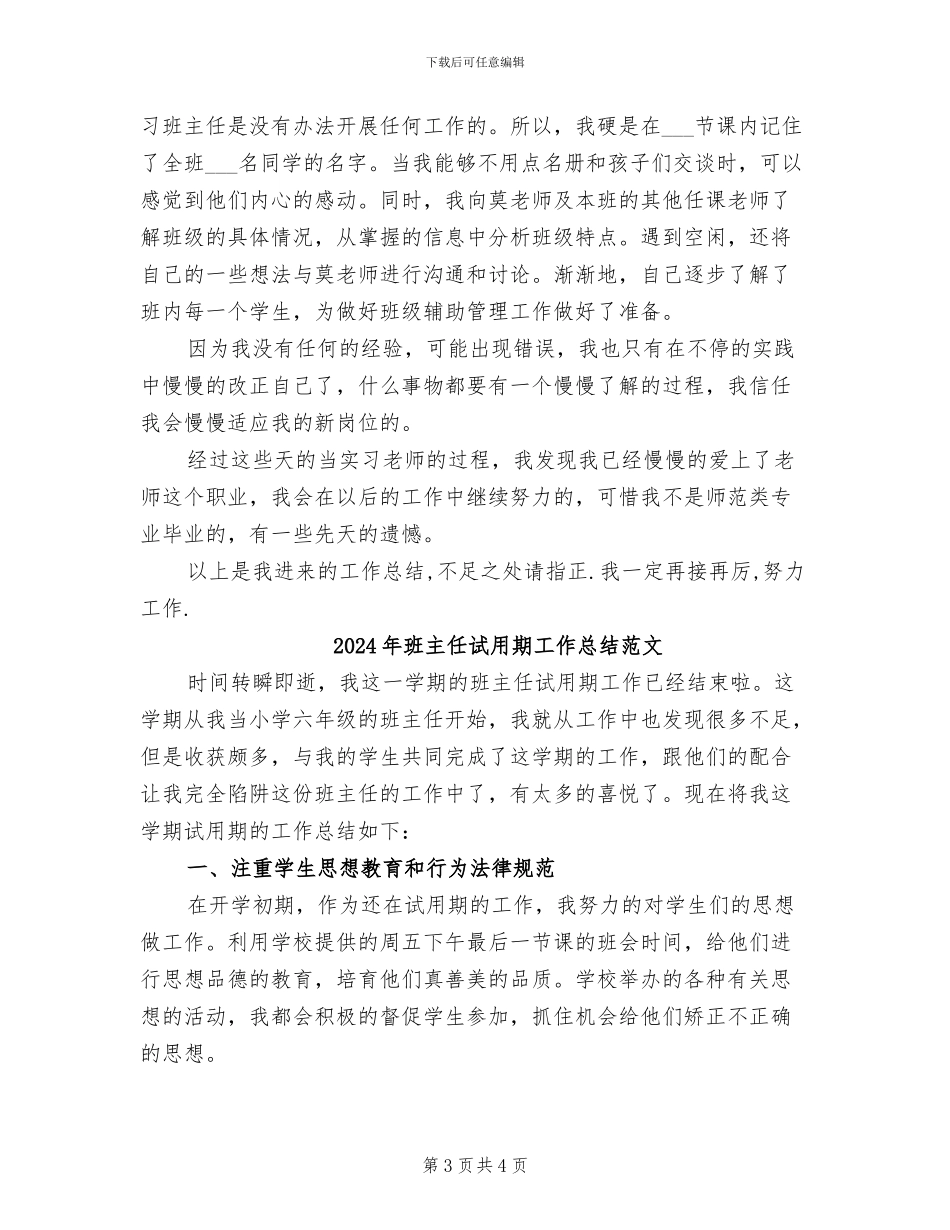 2024年班主任试用期工作总结_第3页