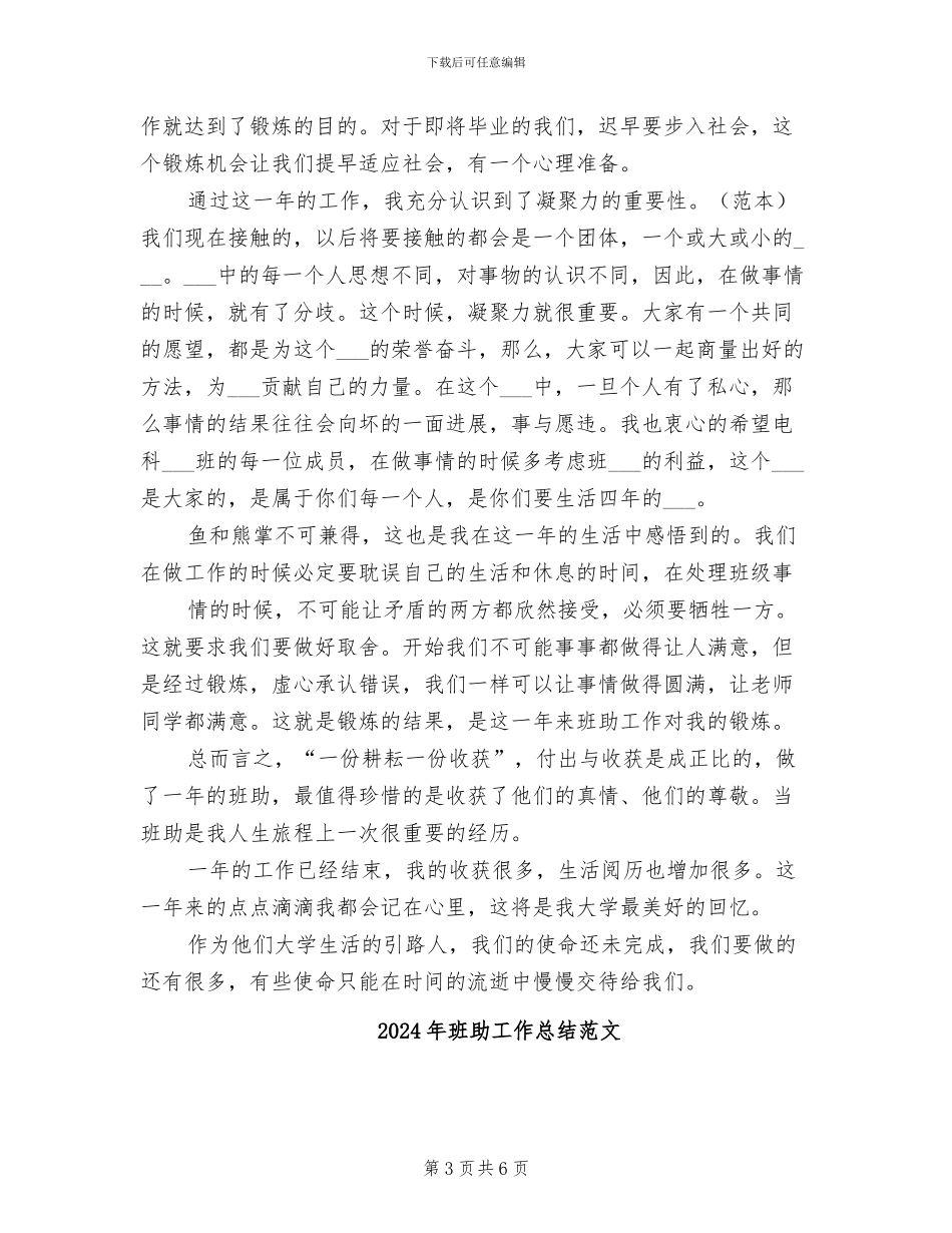 2024年班助工作总结模板_第3页