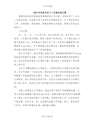 2024年电信行业个人年度总结汇报