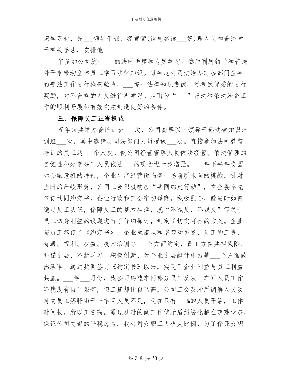 2024年电力公司依法治企工作总结_第3页