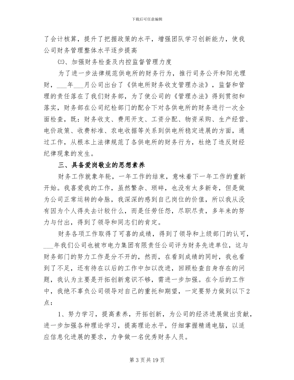 2024年电力公司财务主任总结_第3页