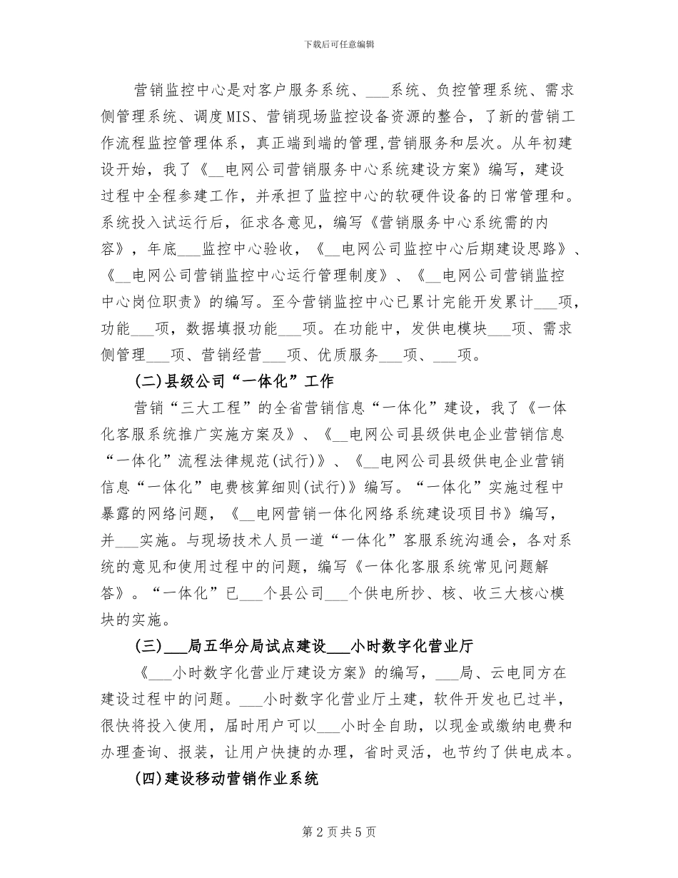 2024年电力局个人年度工作总结_第2页