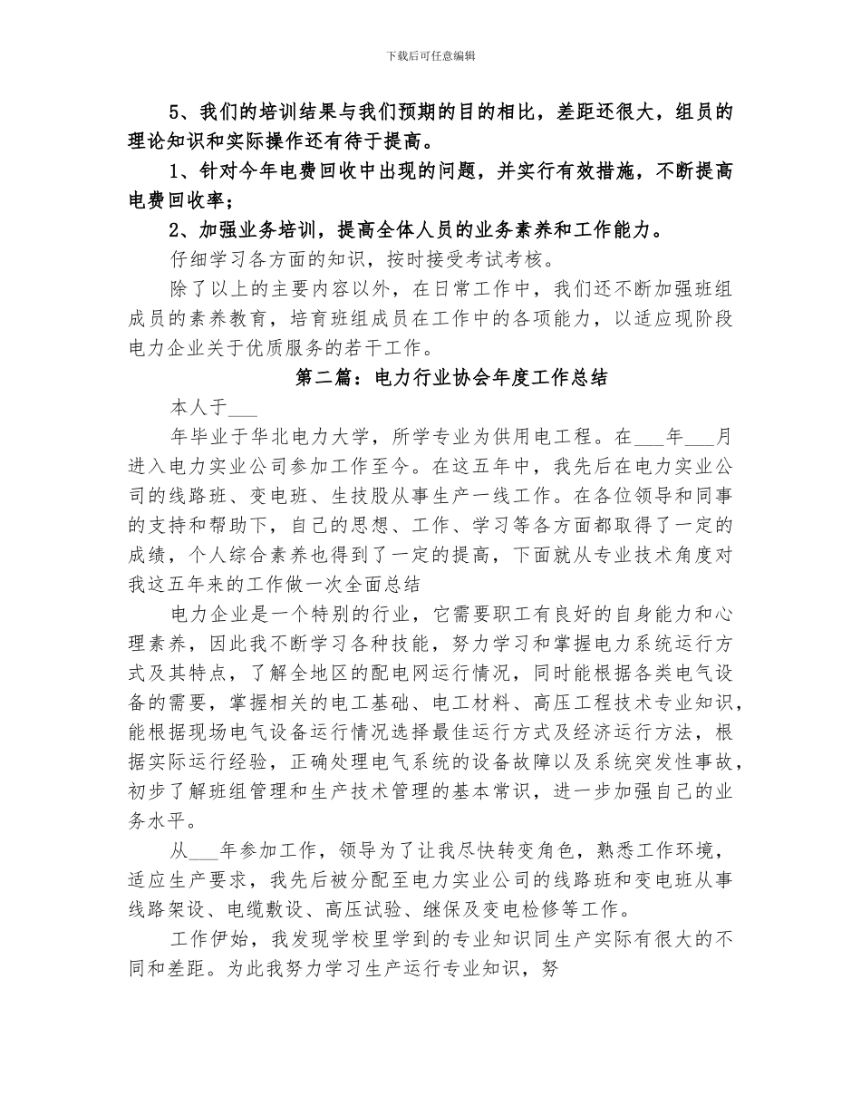 2024年电力工作总结范本_第2页