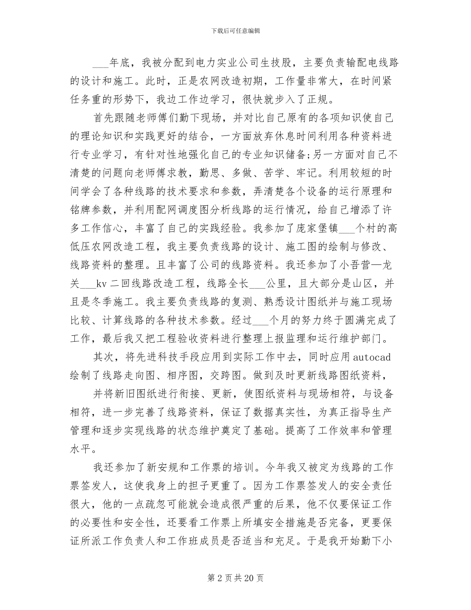 2024年电力技术工作总结_第2页