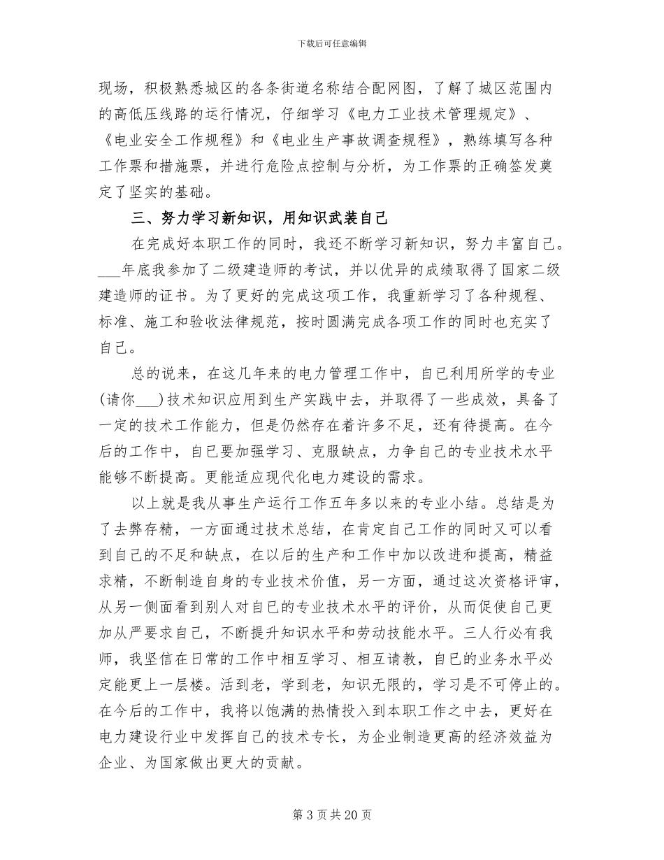 2024年电力技术工作总结_第3页