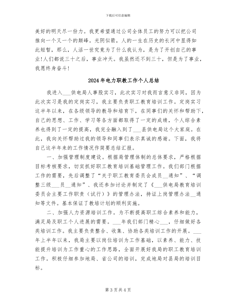 2024年电力职工试用期工作总结范文_第3页