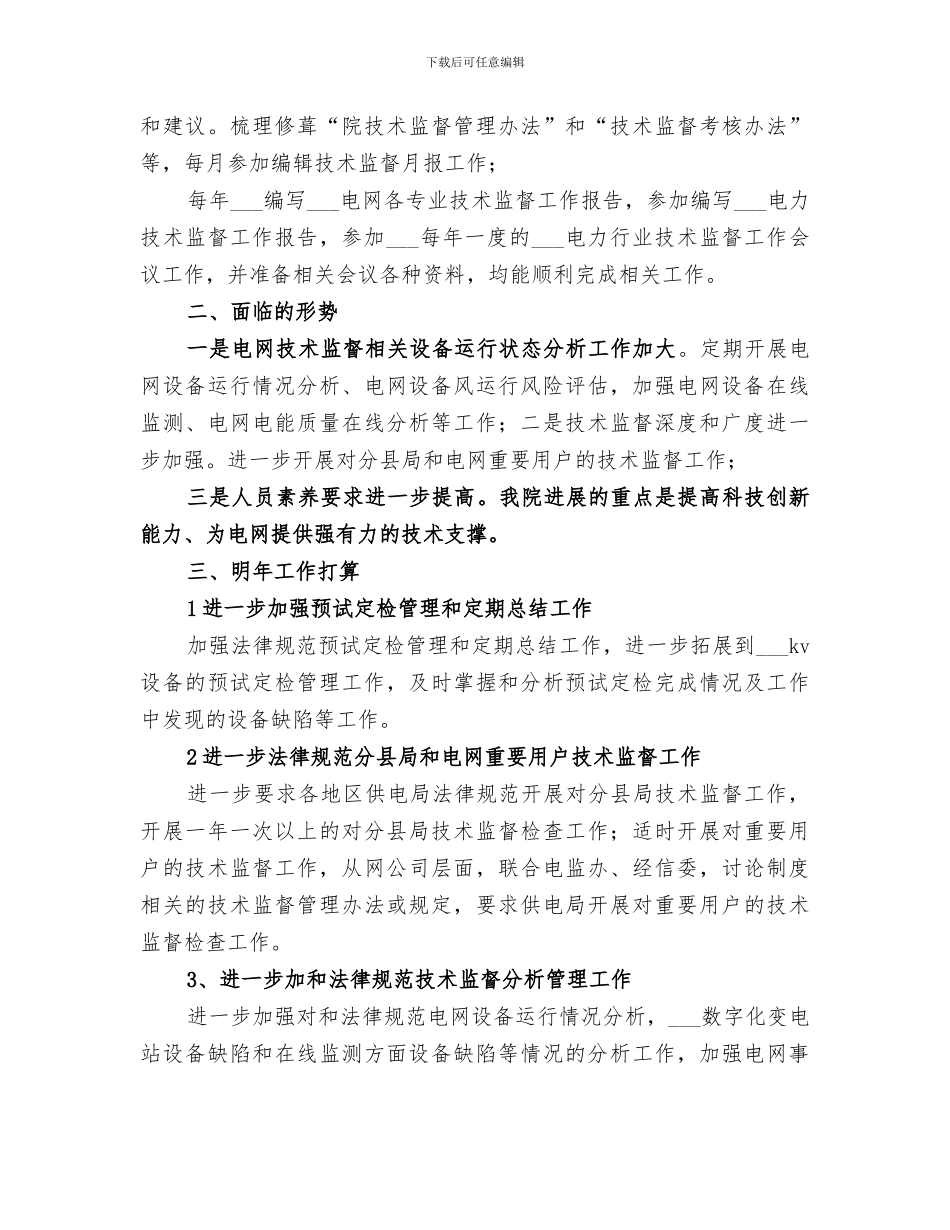 2024年电力行业个人工作总结范本_第3页