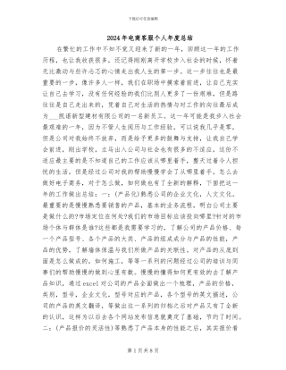 2024年电商客服个人年度总结