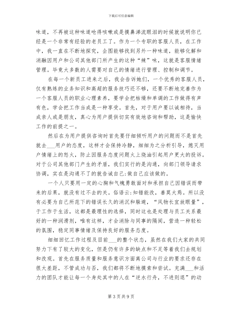 2024年电商客服年终工作总结样本_第3页