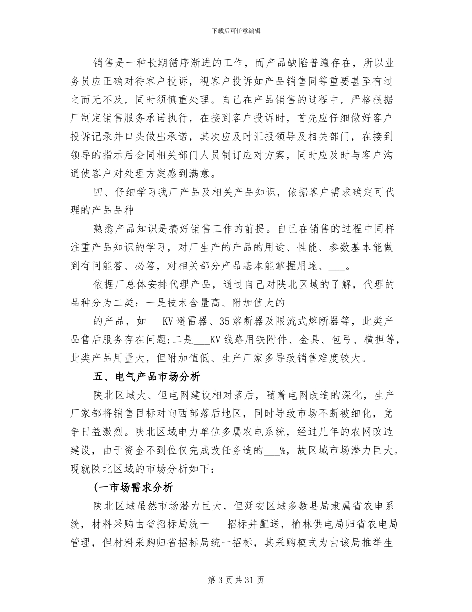 2024年电器业务员工作总结_第3页