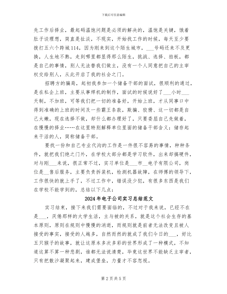 2024年电子公司实习总结_第2页