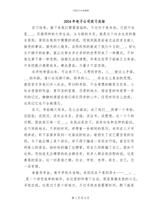 2024年电子公司实习总结