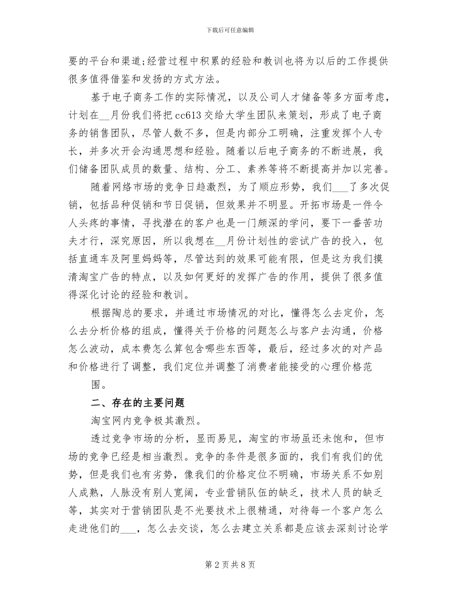 2024年电子商务年度个人工作总结范文_第2页