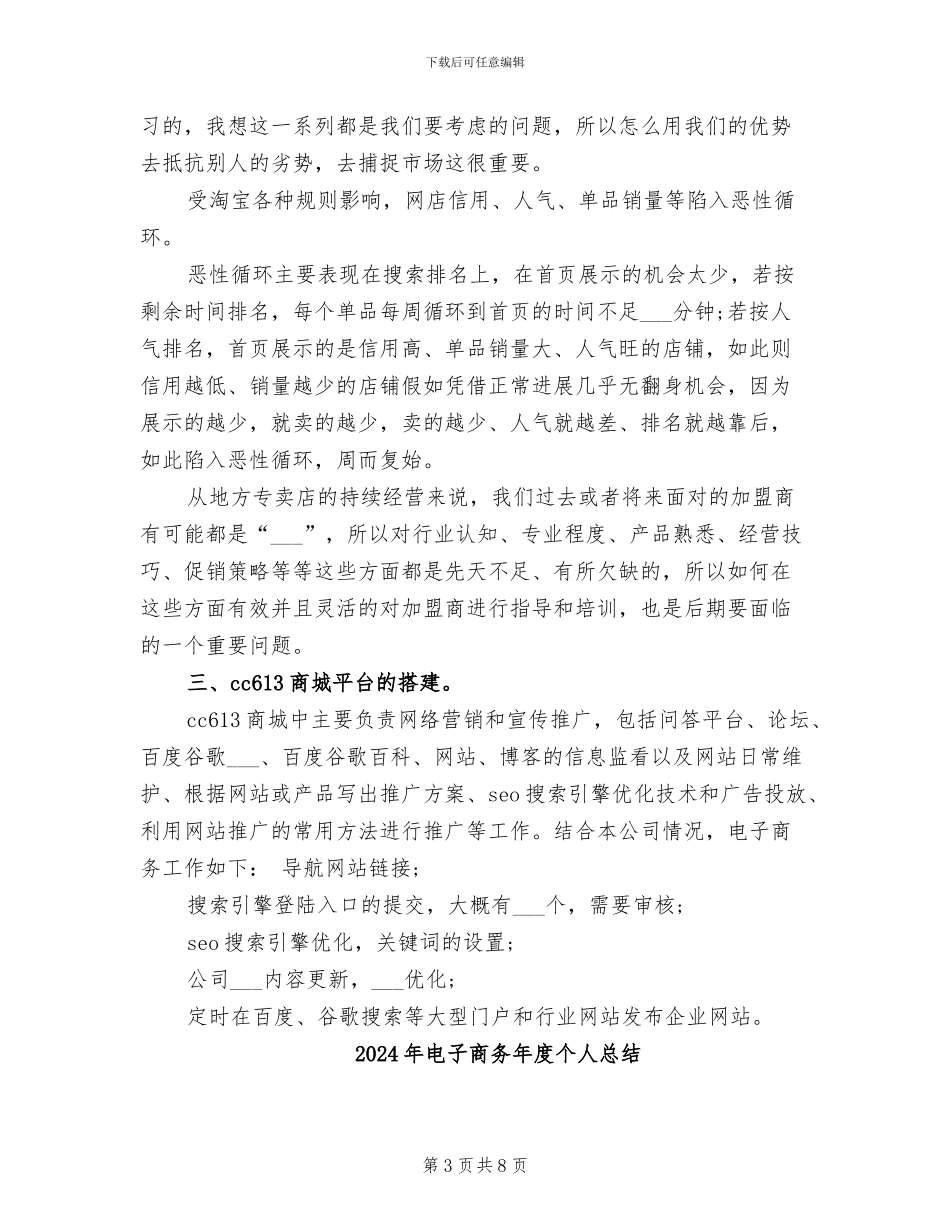 2024年电子商务年度个人工作总结范文_第3页