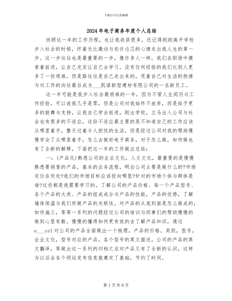 2024年电子商务年度个人总结_第1页