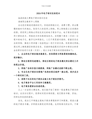 2024年电子培训总结范本