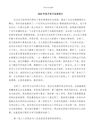 2024年电子实习总结范文