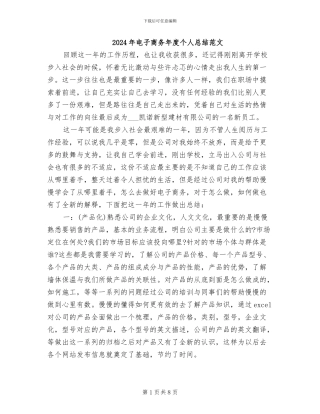 2024年电子商务年度个人总结范文