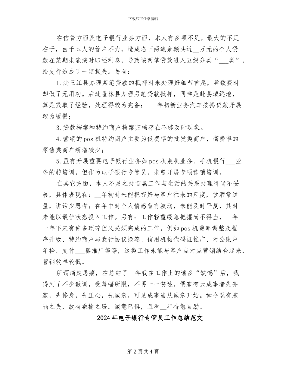 2024年电子银行专管员工作总结_第2页