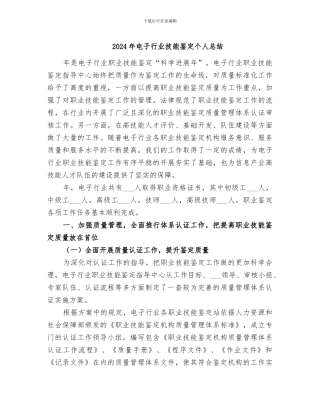 2024年电子行业技能鉴定个人总结