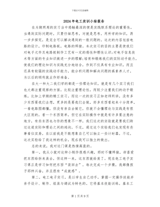 2024年电工实训小结报告