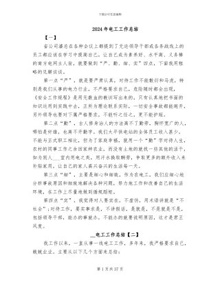 2024年电工工作总结