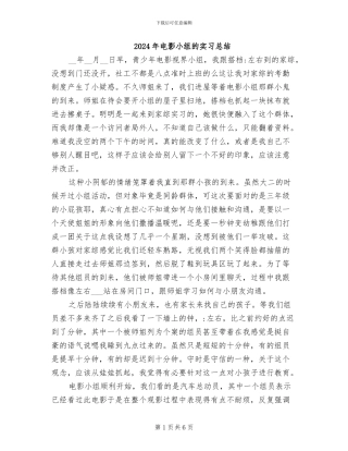 2024年电影小组的实习总结