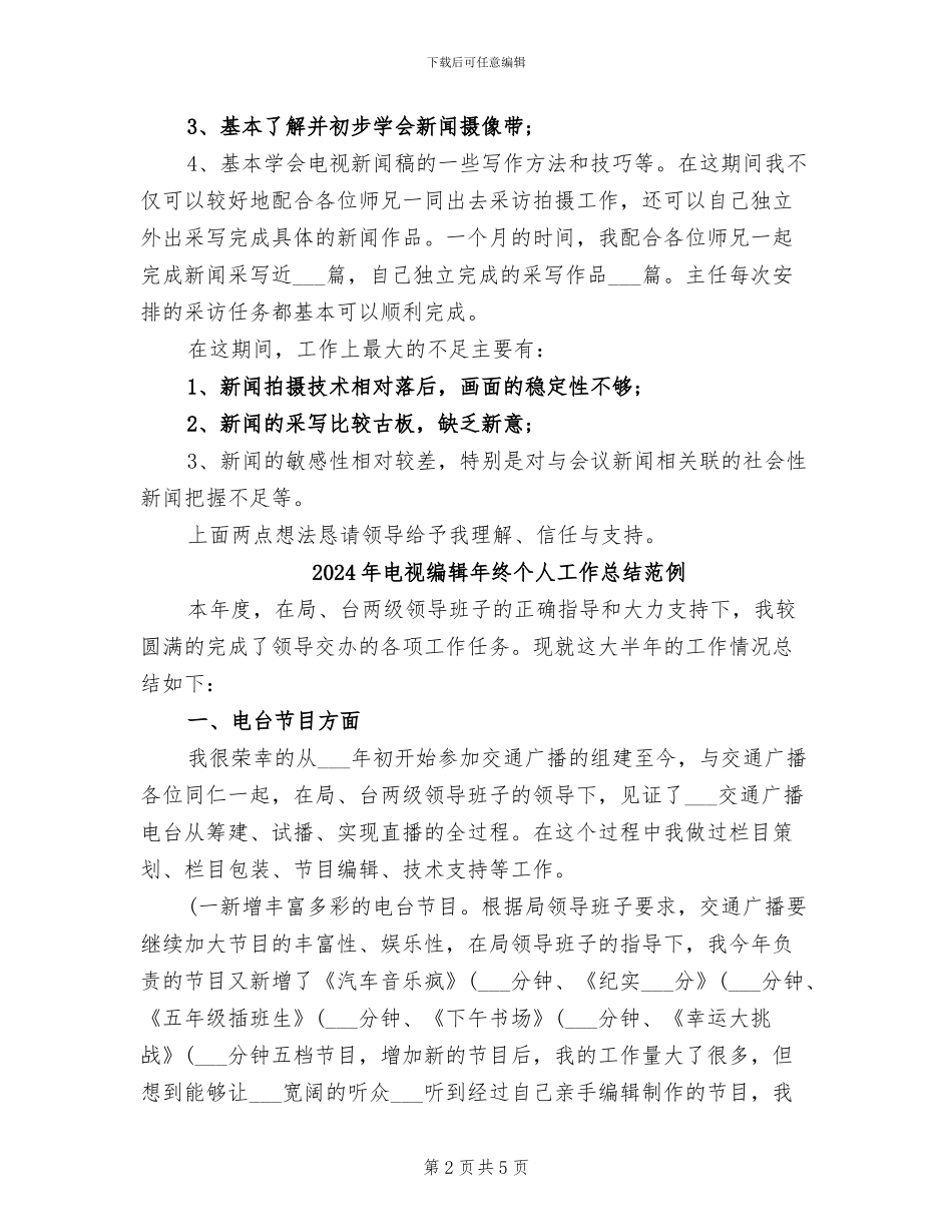 2024年电视编辑年度总结_第2页