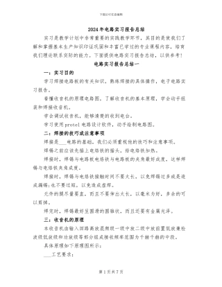 2024年电路实习报告总结