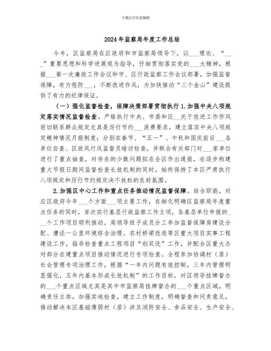 2024年监察局年度工作总结_第1页