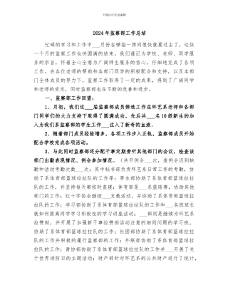 2024年监察部工作总结