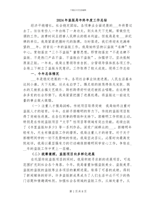 2024年盗版局年终年度工作总结