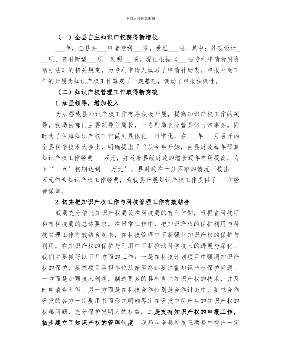 2024年知识产权局工作总结_第3页