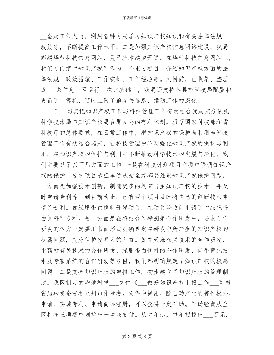 2024年知识产权工作的总结_第2页