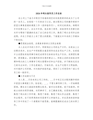 2024年码头指导员工作总结