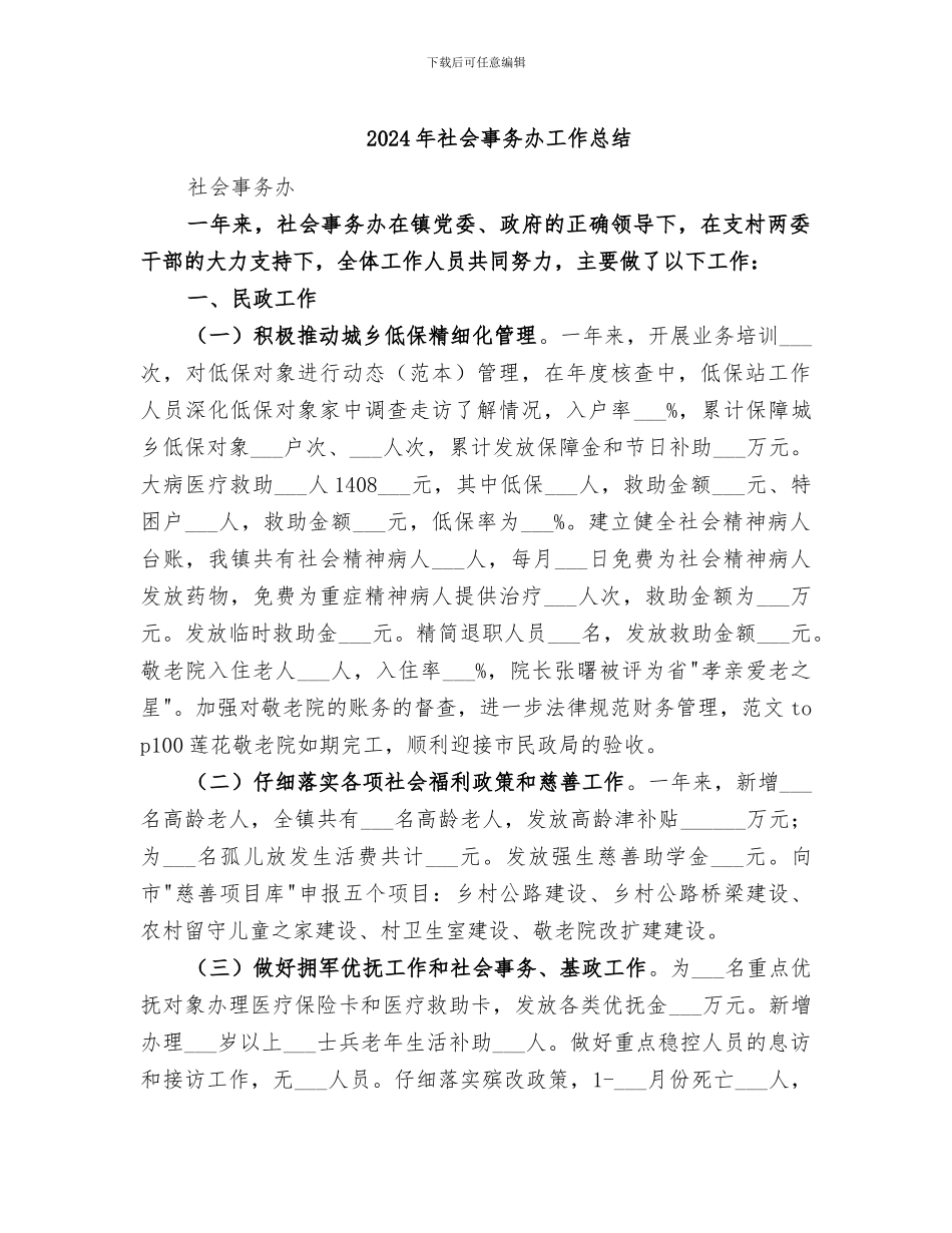2024年社会事务办工作总结_第1页