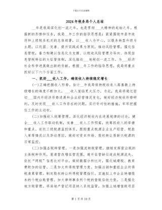 2024年税务局个人总结