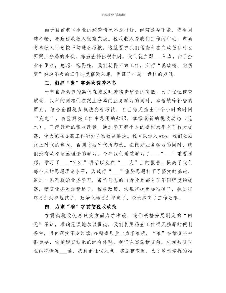 2024年税务稽查年终总结模板_第2页