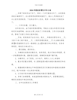 2024年税收征管队半年小结